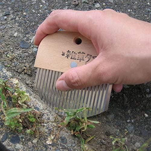 Nisaku NJP2500 Zassou Tawashi Crevice and Sidewalk Crack Weeder, Japanese Stainless Steel 3.25-Inch Blade, 3.25-Inch Wood Handle