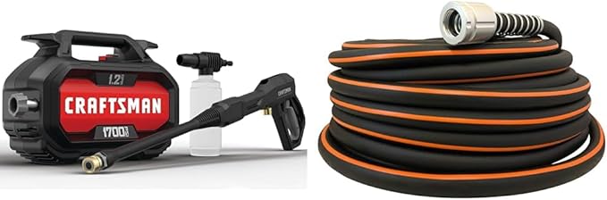 CRAFTSMAN 1700-PSI 1.2-GPM Electric Pressure Washer and 100 ft Flexon Garden Hose Bundle