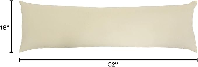 Hatteras Hammocks Cream Long Hammock Pillow, Sunbrella Fabric, Hook & Loop Fasteners, Extra Wide Size, Eco-Friendly, Handcrafted in The USA