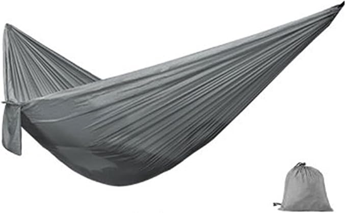 Swing Set Nylon Hammock with Tear Resistant, Portable Single Hammock, Durable, Breathable, Long Lasting, for Outdoors Swing Seat (Color : Gray)