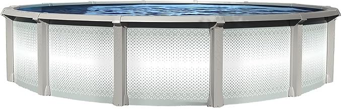 Lake Effect Pools 'Grand Cayman' 21 ft Round Above Ground Swimming Pool | 52 Inch Strong Extruded Resin Components | Bundle Includes: 25 Gauge Overlap Liner & Widemouth Skimmer