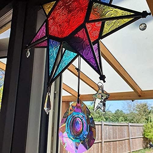 89mm/3.5in Hanging Chandelier Crystals Prism for Window Suncatchers Rainbow | Glass Prisms Hanging Window Crystals Suncatcher Chandelier Parts Light Catchers Rainbow Maker Pendants