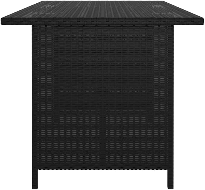 9-Pc Black PE Rattan Patio Set, Cream Cushions, 23.6"x23.6"x25.6", Sectional Sofa & Table, Outdoor Garden Balcony Pool Deck