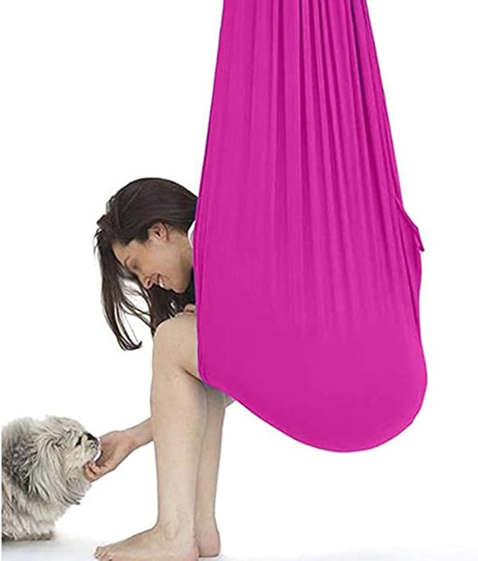 Hanging Child Swing for Indoor Outdoor Adult Stretch Yoga Cloth Children Kids Cuddle Hammock with Special Needs for Autism ADHD ADD Therapy Sensory Integration