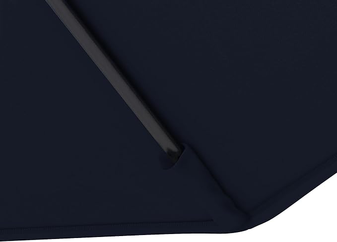 California Umbrella 11Ft Sunbrella Patio Umbrella, Fiberglass Ribs, Hand-Crank, Tilt-Collar, Black Frame, Navy Fabric