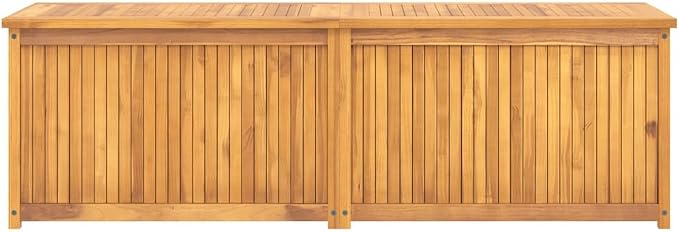 Patio Box Solid Wood Teak Weather Resistant Garden Storage Chest 68.9"x19.7"x21.7" Deck Outdoor Yard Pool Backyard Porch Container Organizer