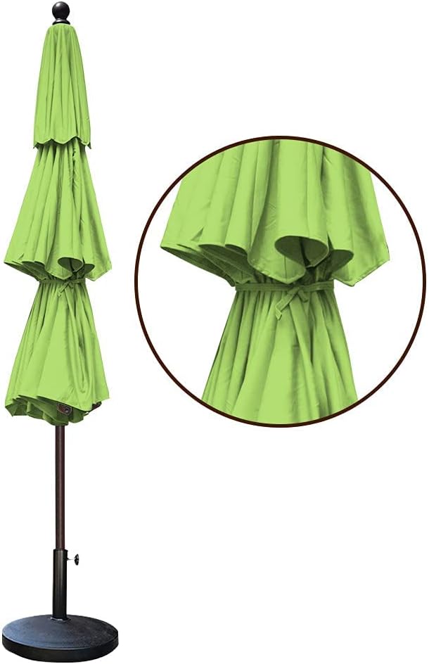 EliteShade USA 10-Year-Non-Fading 11ft 3-Tier Market Patio Umbrella, Commercial Grade Outdoor Table Umbrella with Cylinder Push-Up, Windproof & UPF 50+ UV Protection, Heavy Duty Ventilation for Garden, Deck, Pool, Backyard, Beach & Bistro, Macaw Green