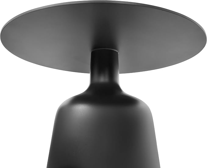 19.5" Round Pedestal Side Table, Stable Bell Base Modern Minimalist End Table, Small Coffee Accent Table for Living Room Bedroom Patio Balcony Indoor Outdoor, Grey