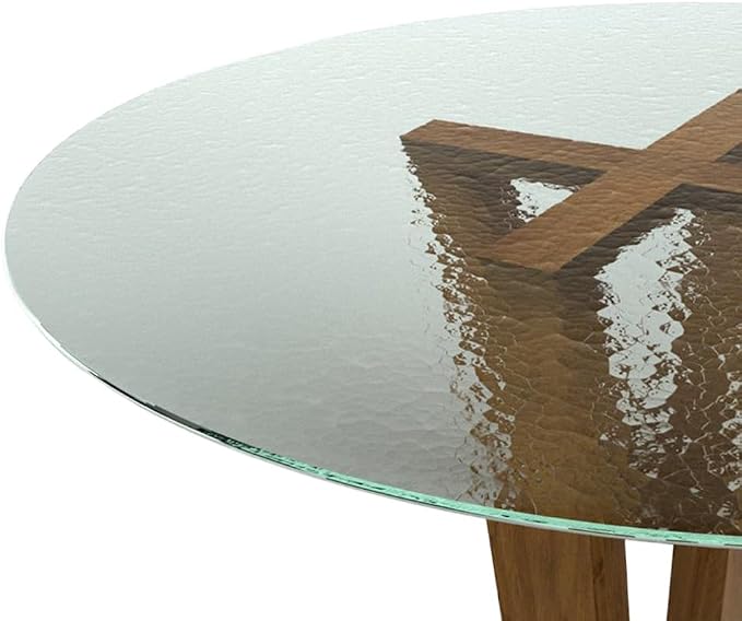 Royalty 54" Inch Round Tempered Glass Table Top – Clear Table Top Glass – Useful for Replacement, Tabletop Protector, Patio, Dining, Coffee, Desks - 1/4" Aqualite Polished Edge