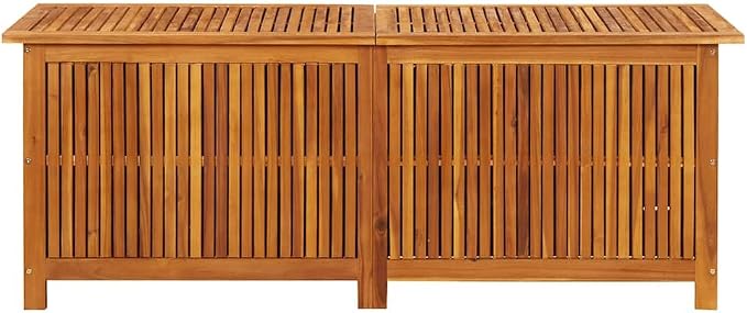 Patio Storage Box Solid Acacia Wood 59.1"x19.7"x22.8" Weather Resistant Outdoor Bench Deck Cushion Container for Garden Backyard Patio with Lid