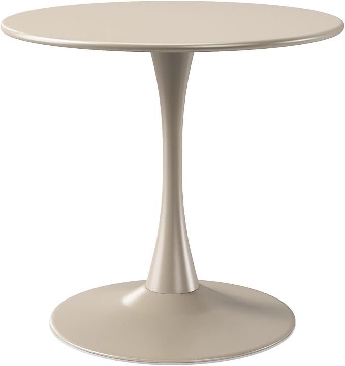 WestinTrends Playa 31.5" Round Outdoor Indoor Metal Cocktail Dining Table, Sand