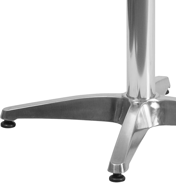 Flash Furniture Mellie Commercial Grade 31.5" Round Aluminum Indoor-Outdoor Table with Base