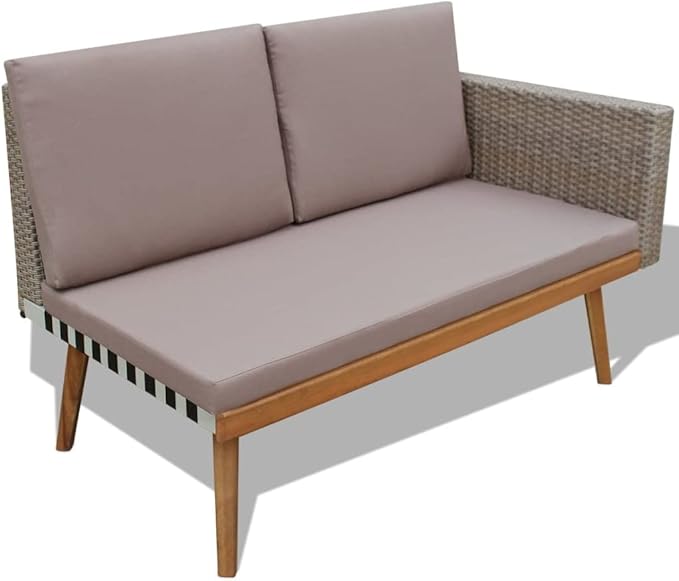 4 Piece Patio Lounge Set with Cushions, Outdoor Sofa Sets Patio Conversation Set Outdoor Dining Sets Sectional Sofa for Poolside Exhibition Garden Negotiation Area Poly Rattan Gray