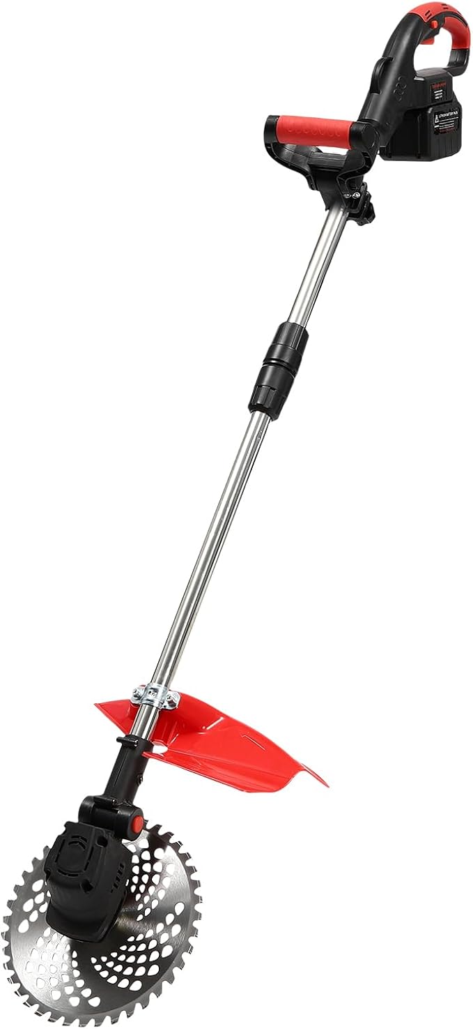 21V Cordless Grass Trimmer Lawn Grass Brush Cutter Blade Whipper Snipper + 2 Battery, Lightweight Weed Wacker/Mower, for Garden and Yard Lawn