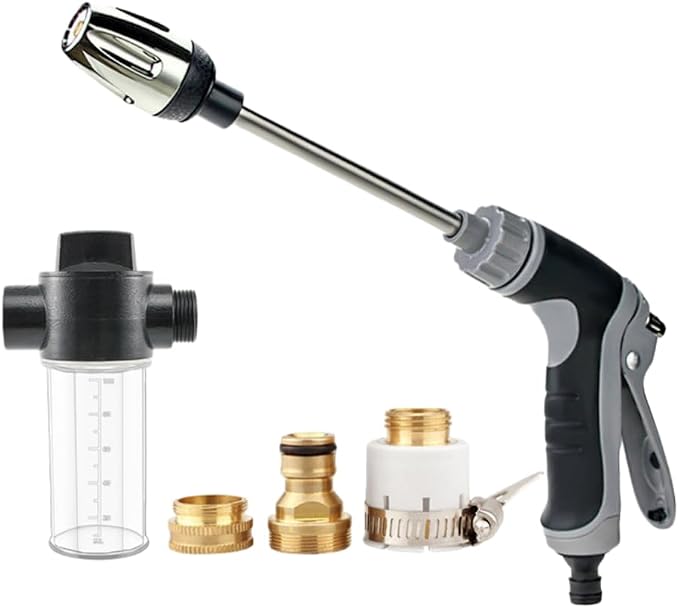 Pressure Washer Aquoxis, Handheld Power Washer with 360° Rotating Nozzle, 3 Spray Modes, Stainless Steel Universal Hose Fit, Tool-Free Installation, Lightweight for Car Patio Outdoor Cleaning