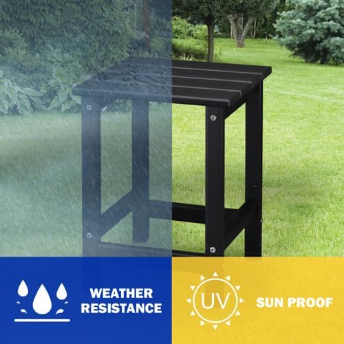 Zimtown Adirondack Side Table, 15 Inch Square HDPE Outdoor Side Table, Small Modern End Tables, Coffee Table for Outside, Patio, Backyard, Pool, Lawn, Beach, Waterproof & Portable