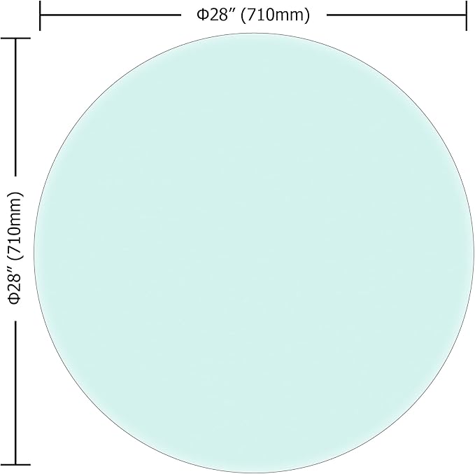 28 Inch Round Transparent Tempered Glass Table Top, Clear Table Surface Protector, Safe 2/5" Thick-Beveled Polished Edge, Replacement Glass Top for Home, Office, Patio, Outdoor/Indoor