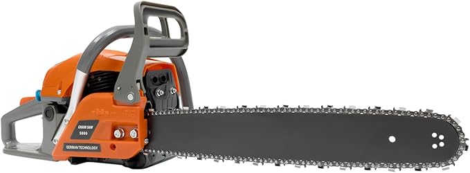 20Inch Gas Chainsaw, 2-Stroke 58CC 2.4KW Engine Handheld Gas Power Chain Saw with Air-cooled Petrol Saws Set for Wood Cutting, Garden Pruning, Forest Logging, USA STOCK