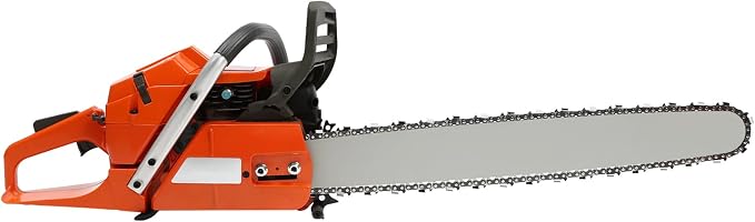 Gas Chainsaw, 24 Inch 65CC Power Chain Saws 3.4KW 2-Stroke Gasoline-Powered Chainsaws, Hand Pull Start Top Handle Chainsaw for Forest Harvesting, Cutting Wood, Orange