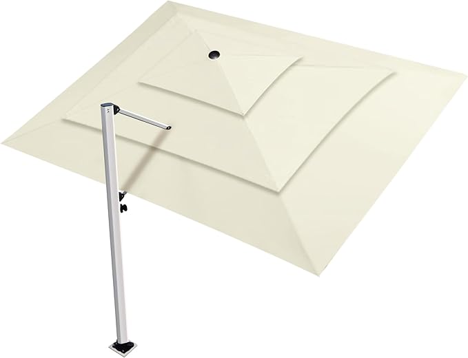 EliteShade USA APOLLO 3-Tier 10x13FT Full Aluminum Cantilever Patio Umbrella for Outdoor Restaurant Garden Courtyard Deck Pool and Marketing with Light (No battery), Natural