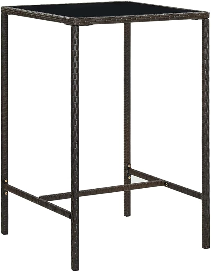 Patio Bar Set with Cushions,Garden Table and Chairs Sets,Garden Conversation Sets, Outdoor Patio Furniture,for Patio,Backyard,Garden,5 Piece Poly Rattan Brown
