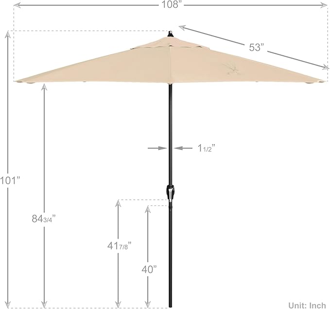 California Umbrella 9' Rd Aluminum Patio Umbrella