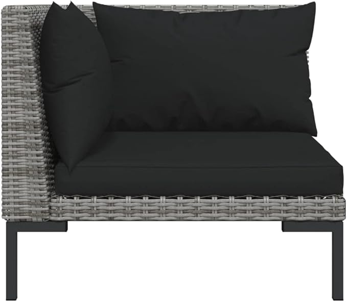 Patio Lounge Set with Cushions,Outdoor Table and Chairs Set,Terrace Conversation Set Furniture,Outdoor Furniture,for Garden,Backyard,5 Piece Poly Rattan Dark Gray