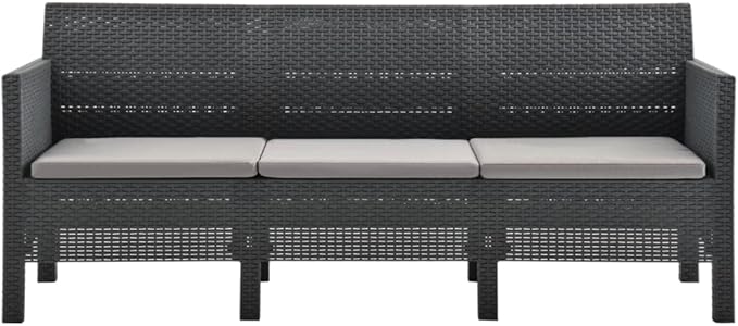 Patio Lounge Set with Cushions,Outdoor Conversation Furniture Sets,Outdoor Furniture Sets,for Lawn,Garden,Backyard,2 Piece PP Rattan Anthracite