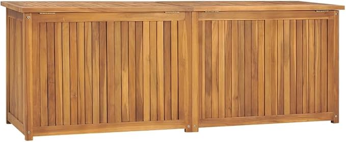 Solid Teak Wood Outdoor Storage Box 59.1"x19.7"x21.7" Weather Resistant Patio Furniture Deck Box with PE Bag for Gardening Tools Pool Toys Cushions