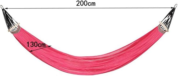 Camping Hammock, Hammock Thickened and Widened Double Hammock Anti-Rollover with Wooden Stick Ice Silk Gauze Breathable Camping Portable Outdoor Leisure Equipment(Rojo)