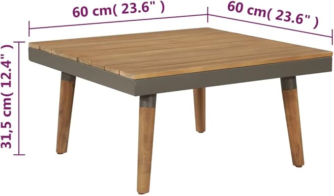 Patio Lounge Set with Cushions,Outdoor Tables and Chairs,Outdoor Furniture Sets,Patio Conversation Sets,for Garden,Deck,Backyard,4 Piece Solid Acacia Wood Brown