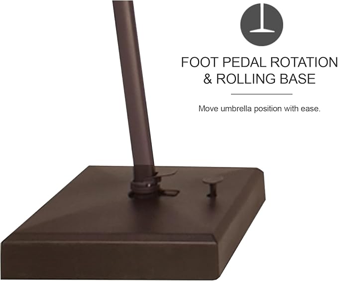 Treasure Garden AKZ PLUS Cantilever Umbrella 13' Octagonal Obravia Sand Canopy and Bronze Frame with Rolling Base