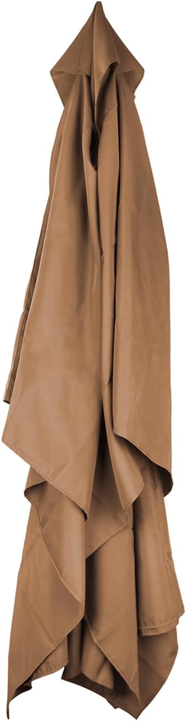 Rectangular Umbrella Canopy Replacement 6 Ribs, Fade Resistant Replacement Umbrella Canopy, Heavy Duty Polyester Fabric Outdoor Shade Canopy Cover for Market Table Cantilever Parasol Top Cover(Khaki)
