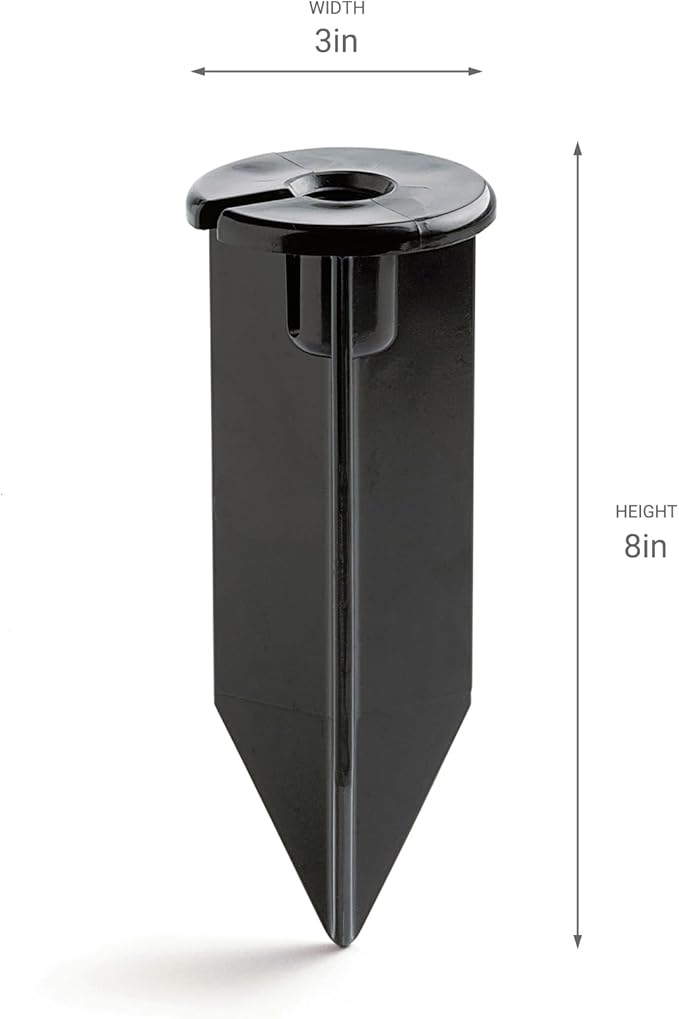 Kichler 8” Outdoor Landscape Light Stake in Black, Durable Ground Mount Accessory for Pathway and Garden Lights, 15575BK