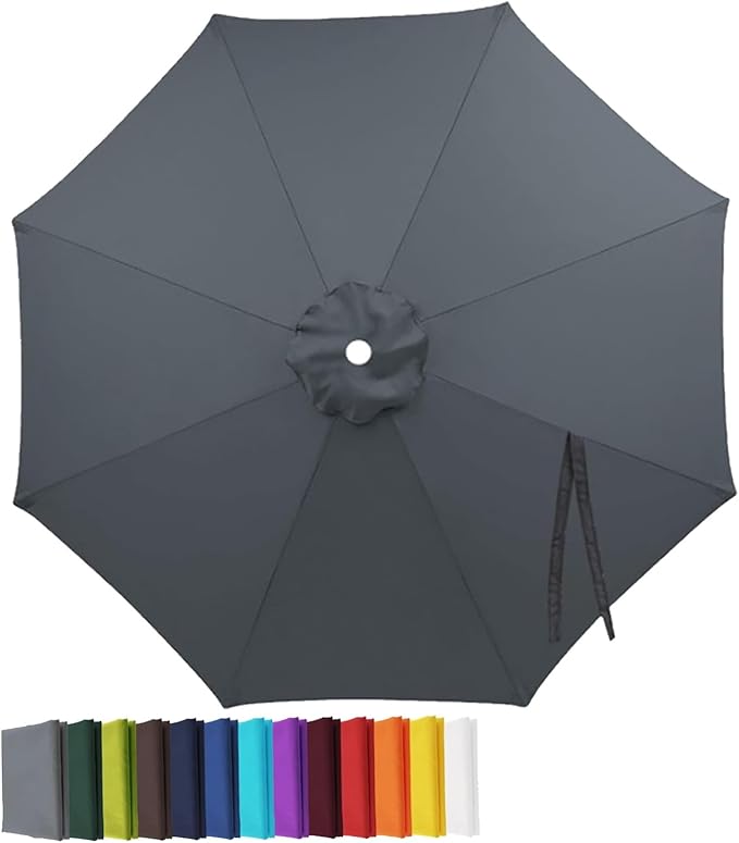 Garden Umbrella Replacement Canopy, Patio Umbrella Cover, 6.6ft-13ft Water Resistant Yard Parasol Top Cover, 6 Ribs 8 Ribs Beach Umbrella Canopy for Outdoor Poolside Balcony
