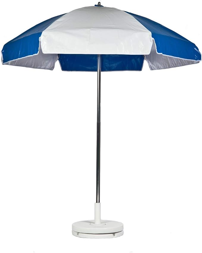 Heavy Duty Vinyl Umbrella-Royal/White