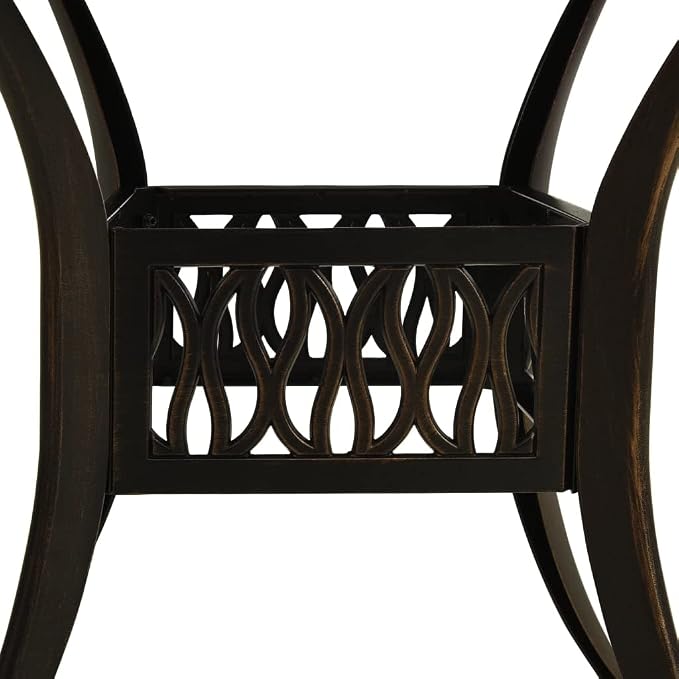 Patio Table Bronze 35.4"x35.4"x29.1" Cast Aluminum, Outdoor Dining Table, Outdoor Patio Table, Outdoor Bar Table, Bistro Table for Patio Balcony Proch Poolside