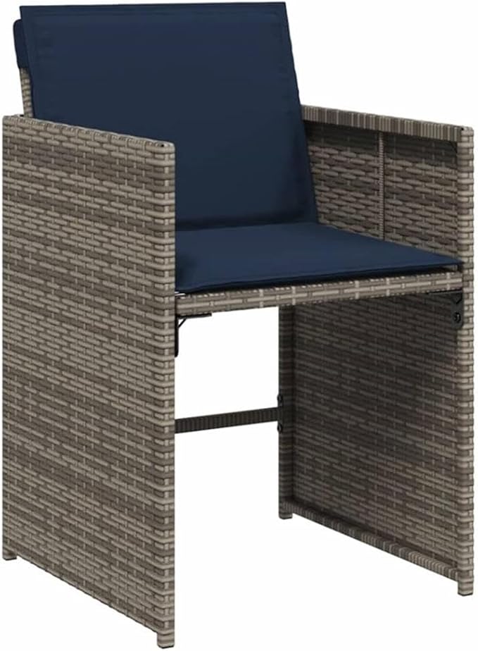 Afuera Living 14-Piece Poly Rattan Patio Dining Set, Gray Finish, Acacia Wood Table, UV-Resistant Cushions, Powder-Coated Steel Frame, Spacious Seating for 14, Modern Outdoor Garden or Terrace