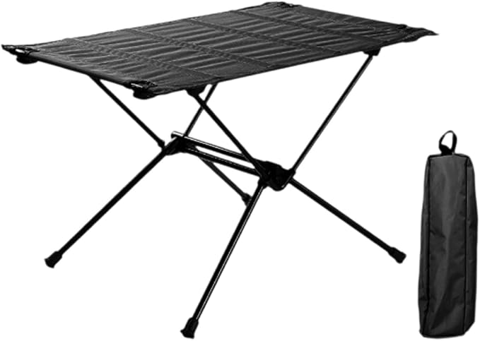 Folding Outdoor Dining Table, Rectangle Garden Table Tempered Glass Top with Parasol Hole Garden Lawn Backyard,A