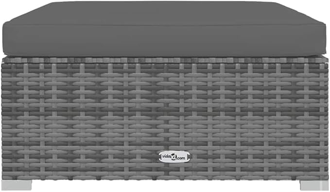 4 Piece Patio Lounge Set with Cushions, Patio Conversation Set Porch Furniture Set Outdoor Sofa Sets Front Porch Furniture for Piazza Negotiation Area Exhibition Poolside Gray Poly Rattan