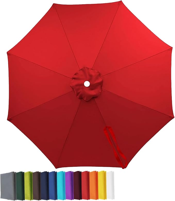 Garden Umbrella Replacement Canopy, Patio Umbrella Cover, 6.6ft-13ft Water Resistant Yard Parasol Top Cover, 6 Ribs 8 Ribs Beach Umbrella Canopy for Outdoor Poolside Balcony