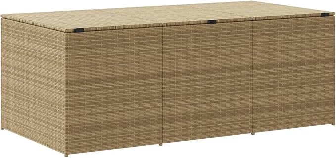 Outdoor Storage Box Poly Rattan Garden Deck Chest with Zipped Liner and Gas Lift Mechanism for Patio Furniture Cushions and Pillows Large Wicker Trunk in Various (180 x 90 x 70 cm)