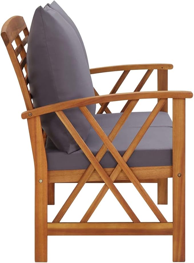 Outdoor Furniture Set, Patio Conversation Set, Garden Backyard Poolside Patio Seating Set for Garden Poolside Balcony 3 Piece Garden Lounge Set with Cushions Solid Acacia Wood