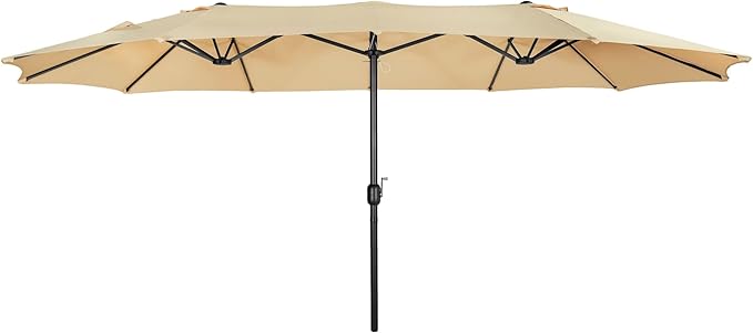 WO Home Furniture Patio Umbrella Twin Double (Extra Long) Outdoor Extra Long Umbrella 15' ft x 9' ft