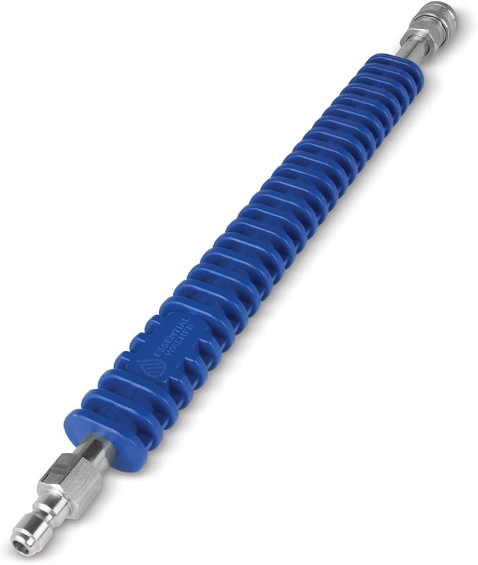 ESSENTIAL WASHER 12" Pressure Washer Extension Wand - Stainless Steel Power Washer Wand with Molded Grip - Short Pressure Washer Wand Replacement - Stainless Steel 1/4” QC Plug & Coupler Preinstalled