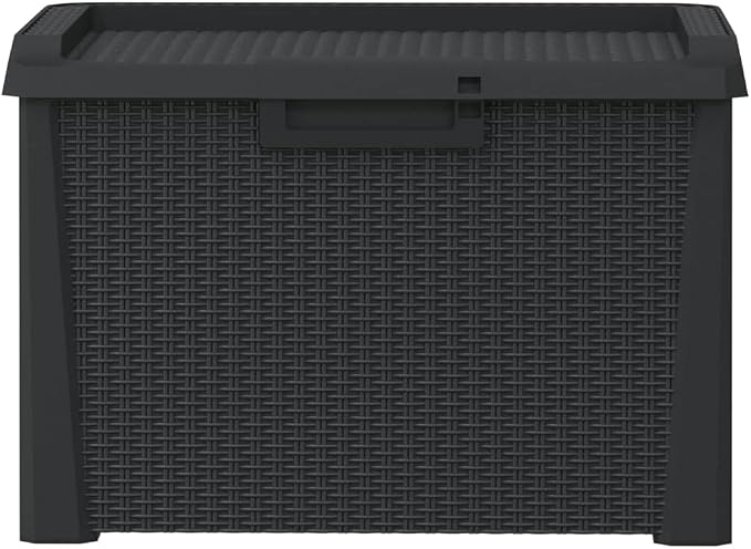 33 Gallon Patio Storage Box, PP Deck Box Organization and Storage Box, Patio Storage for Outdoor Pillows, Garden Tools, Anthracite,-469