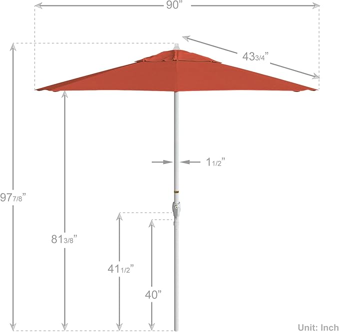 California Umbrella 7.5' Rd Aluminum Patio Umbrella, Crank Lift