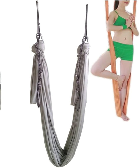 Aerial Yoga Hammock 5.5 Yards Yoga Swing Pilates Silk Home Gym Fitness Include hardware,Daisy Chain, Pose Guide
