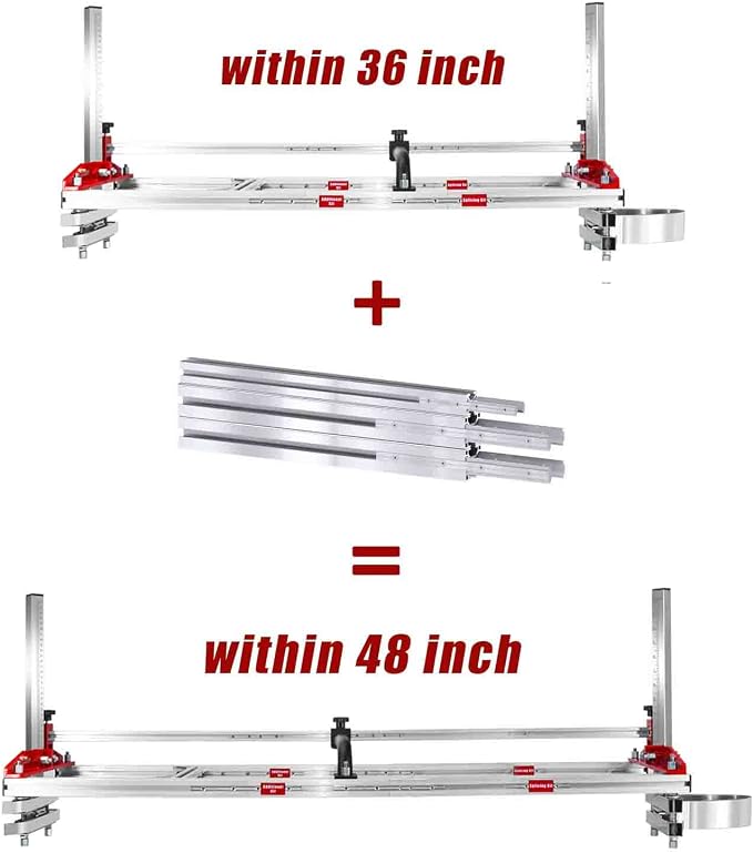 Zozen Chainsaw Mill Aluminum Profile 12inch, Used for Spliced Extension to 48inch, Help to Extend Cutting Size to 48inch, Only match for Zozen Chainsaw Mill
