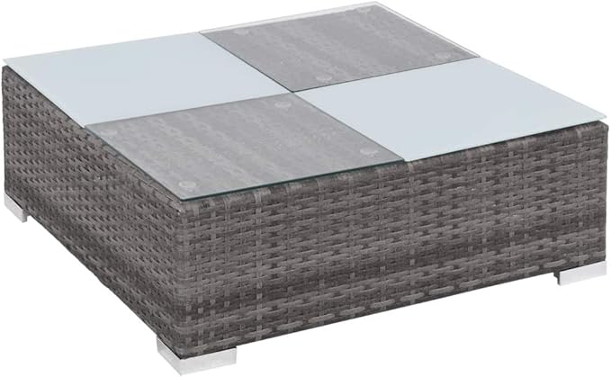 Patio Lounge Set with Cushions,Outdoor Tables and Chairs,Outdoor Furniture Sets,Patio Conversation Sets,for Garden,Deck,Backyard,8 Piece Poly Rattan Gray